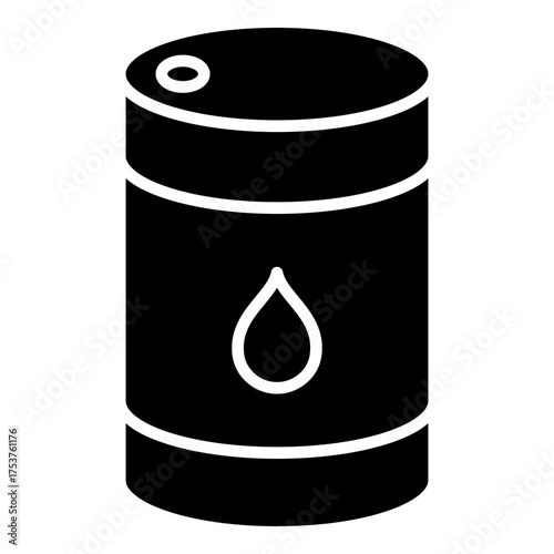 Oil drum glyph solid icon