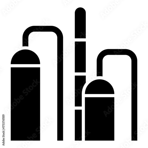 Oil refinery glyph solid icon
