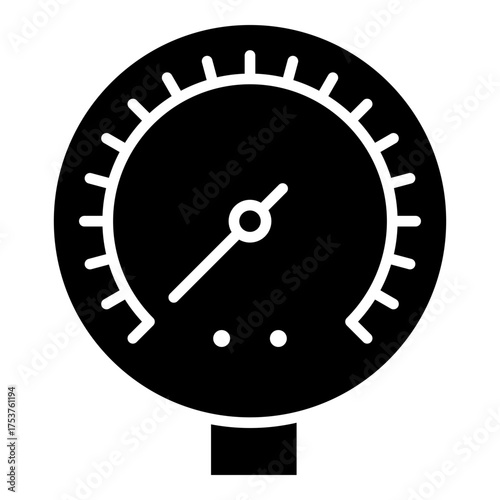 Pressure gauge glyph solid icon
