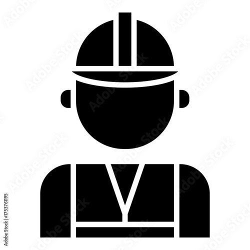 Engineer, oil field worker, laborer glyph solid icon