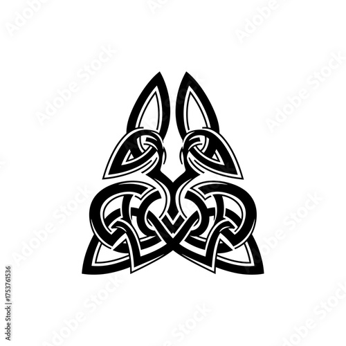 Intricate Celtic knot design in bold black and white, perfect for tattoos, graphic designs, or adding a touch of Irish flair to your project
