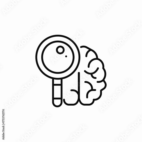 brain search icon sign vector