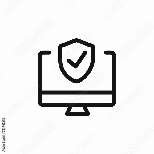 computer protection icon sign vector