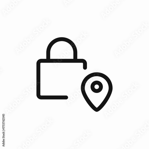 location lock protected icon sign vector