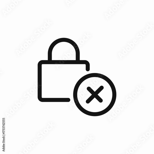 lock delete passwrod icon sign vector