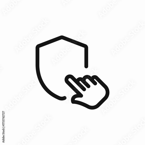protection shield click tap icon sign vector