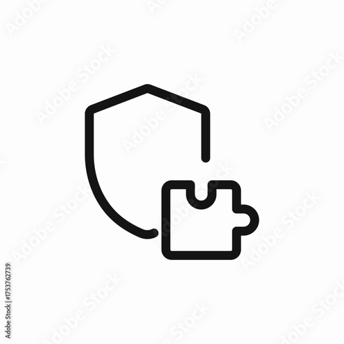 puzzle shield protection icon sign vector