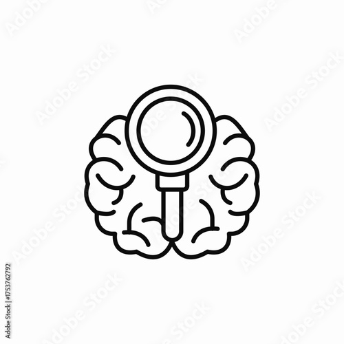search brain information icon sign vector