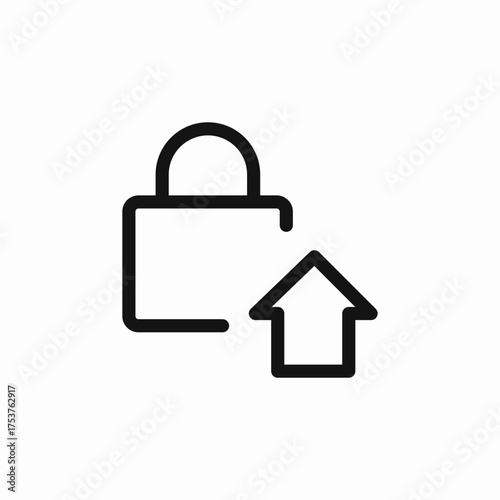 upload lock icon sign vector