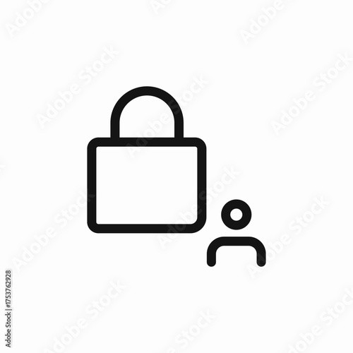 user profile lock icon sign vector