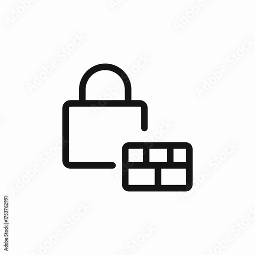 wall lock protected icon sign vector
