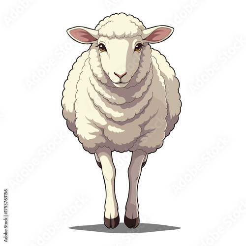 Sheep White Front Anime Cartoon