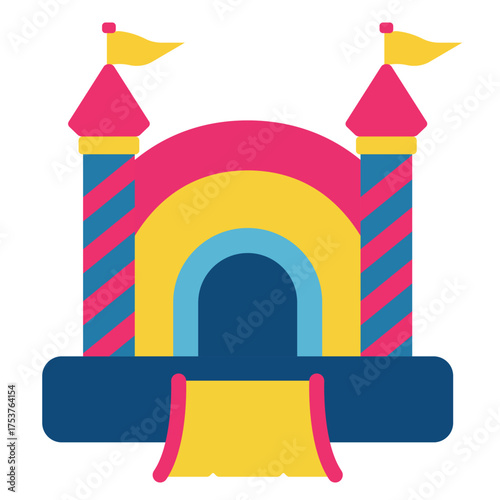 bounce house logo icon design vector isolated illustration