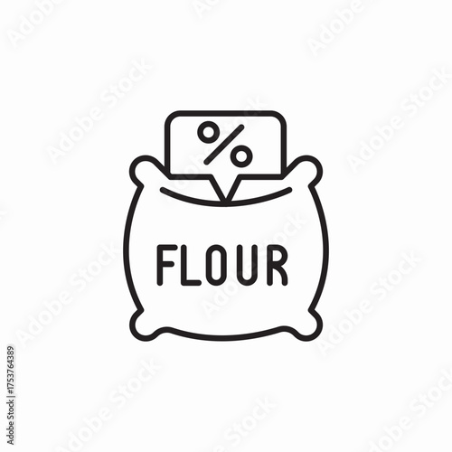 flour bag discount icon sign vector