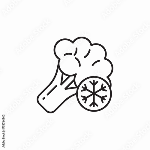 frozen broccoli icon sign vector