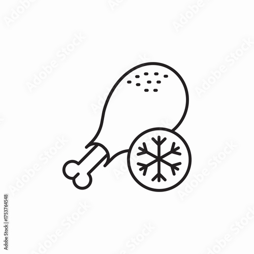 frozen chicken leg icon sign vector