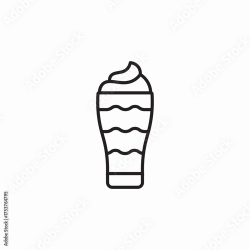 milkshake glass icon sign vector
