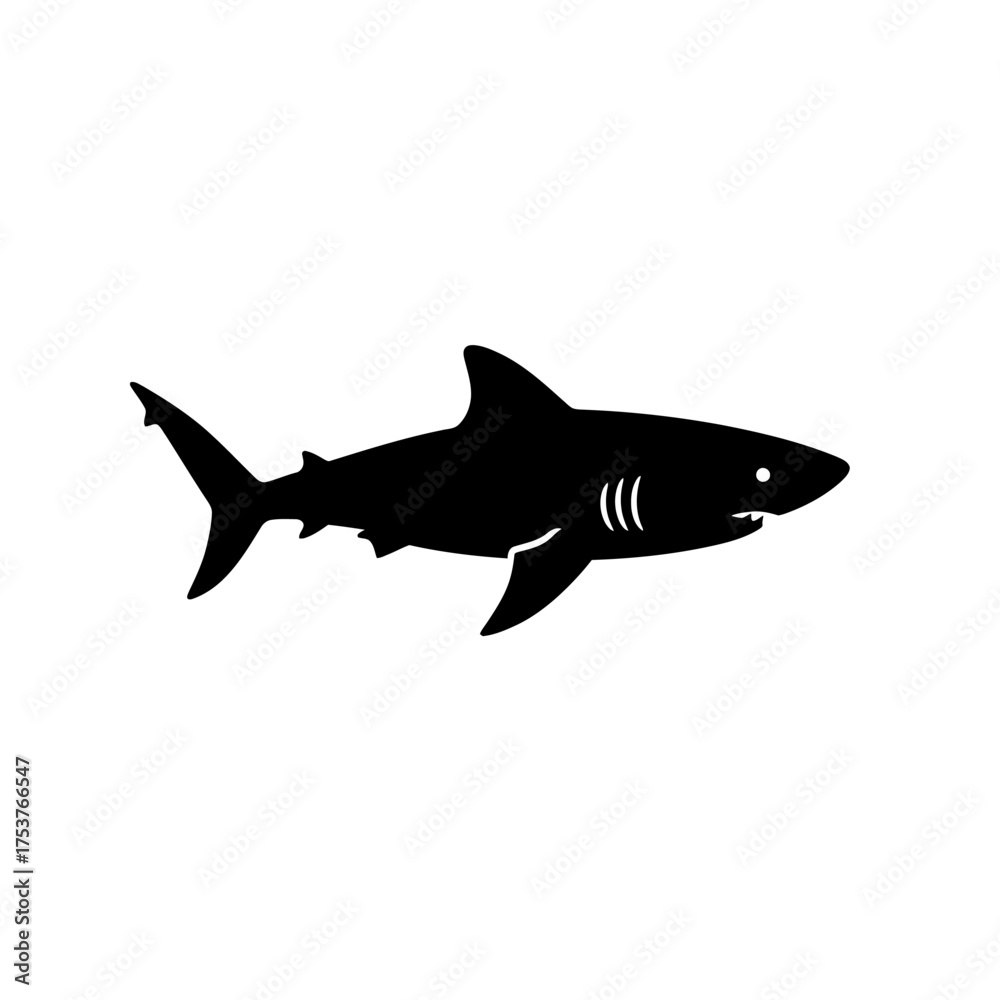 Obraz premium Vector Icon Nature Shark - A minimalistic shark icon vector design for your nature-themed projects, perfect for web, print, and more