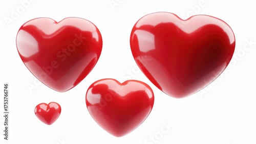 Three red hearts are shown in a row. The middle heart is the largest. The other two hearts are smaller