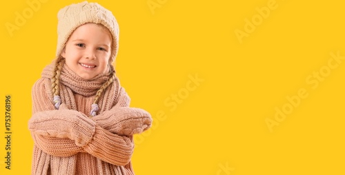 Happy little girl in winter...