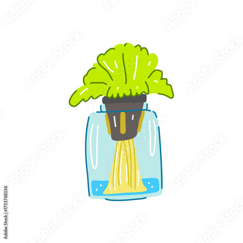 Illustration of Green Liquid Pouring From Pipe. Environmental themes