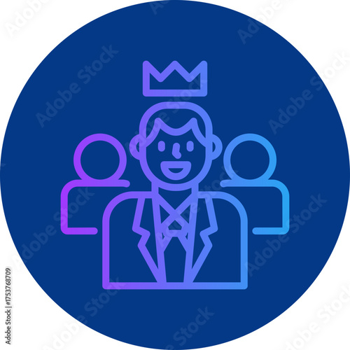 Leader icon for strategy and management, website, application, printing, document, poster design, etc