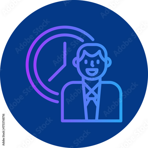 Time to work icon for strategy and management, website, application, printing, document, poster design, etc