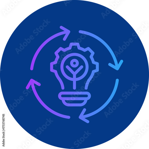 Creative process icon for strategy and management, website, application, printing, document, poster design, etc
