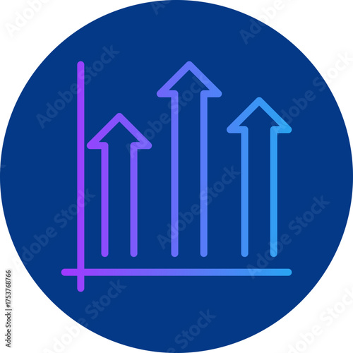 Growth icon for strategy and management, website, application, printing, document, poster design, etc
