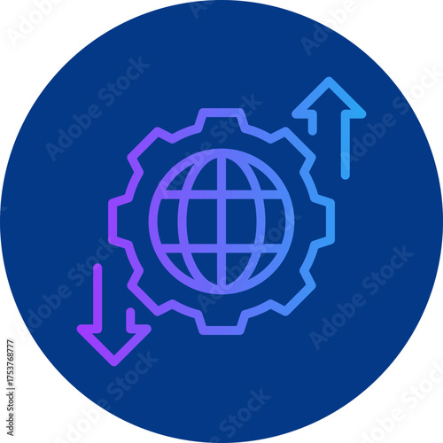 Worldwide icon for strategy and management, website, application, printing, document, poster design, etc