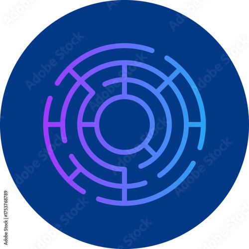Maze icon for strategy and management, website, application, printing, document, poster design, etc