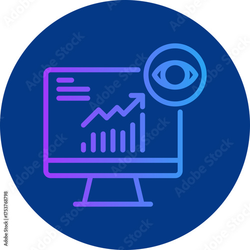 Monitoring icon for strategy and management, website, application, printing, document, poster design, etc