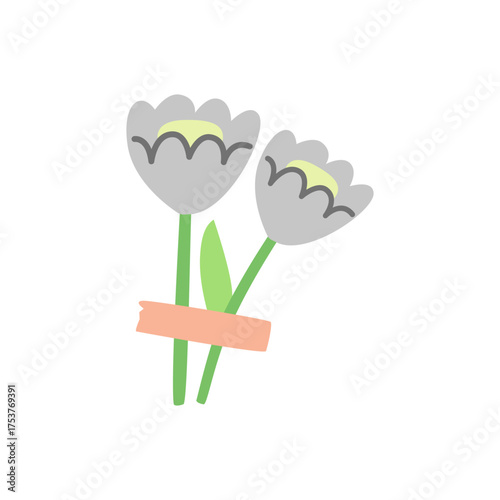 Yellow Illustration With Decorative Simple Design on White Background