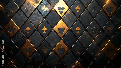 Golden card theme layout with luxury black textured suits picture