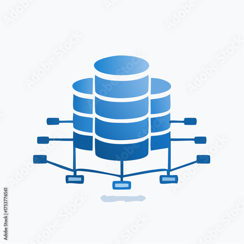 Visual representation of a central data server architecture with connected data nodes