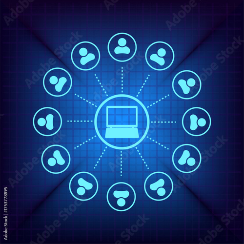 Light blue vector icon on a dark blue background.