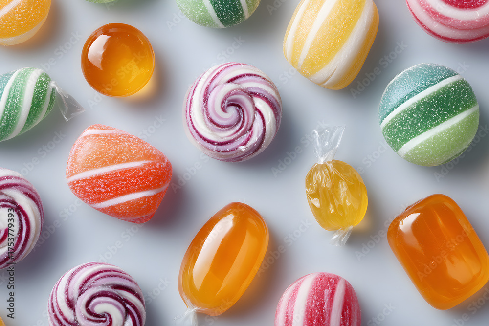 Obraz premium colored candy on white background. Candy background