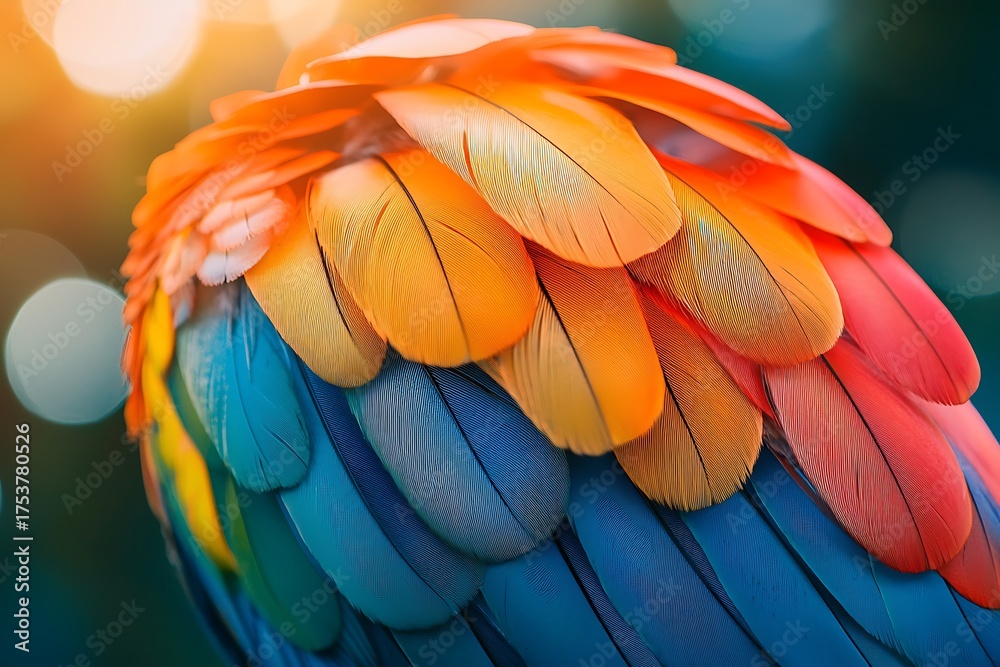 Obraz premium Bright tropical feathers macro high resolution picture