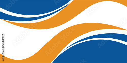 Abstract orange and blue banner background. Graphic design banner pattern background template with dynamic curve shapes.