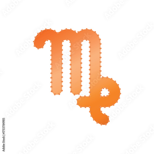 Zodiac horoscope. Virgo astrological icon symbol. Stylized star sign esoteric. Simple line vector illustration.