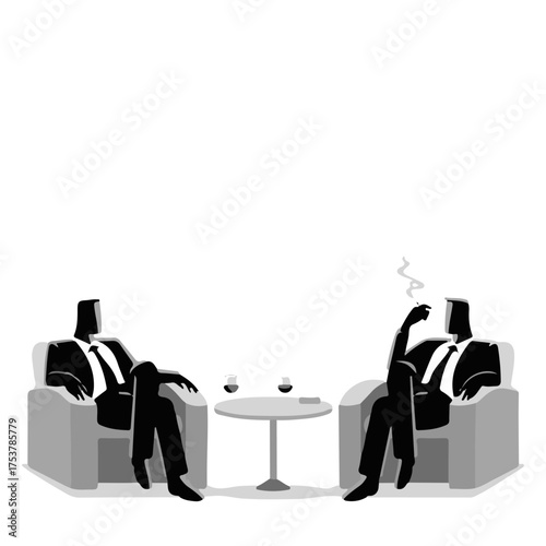 Business People Silhouette Set – Office Work, Leadership, Partnership, and Success Concepts in Vector Illustration