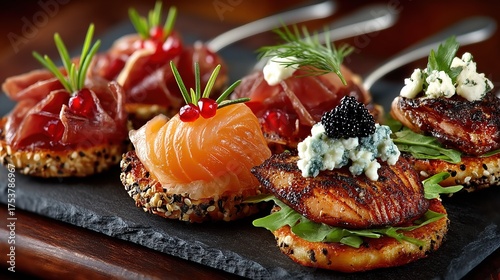 Variety of Canapes Served on Individual Spoons