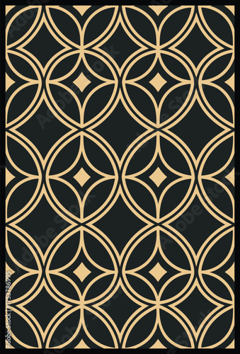 Vintage Floral Harmony: Seamless Trailing Vine Pattern with Delicate Leaves and Flowers in Beige on a Black Canvas