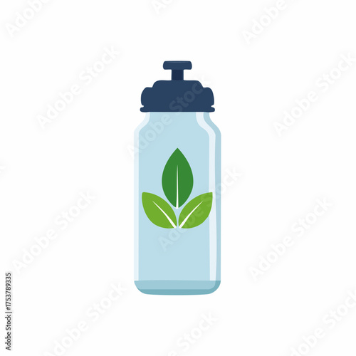 Reusable Water Bottle with Green Leaf Design for Eco-Friendly Hydration