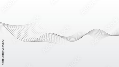Modern digital soundwave or frequency lines in a minimalist gray and white design