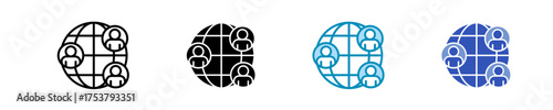 Global Connection  Icon Set Multiple Style Collection