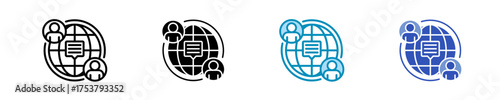 Global Communication  Icon Set Multiple Style Collection