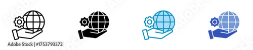 Global Services  Icon Set Multiple Style Collection