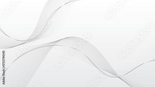 Dynamic Wavy Flowing Lines Abstract White and Gray Background