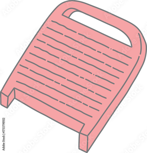 Cartoon laundry washboard manual cleaning clothes